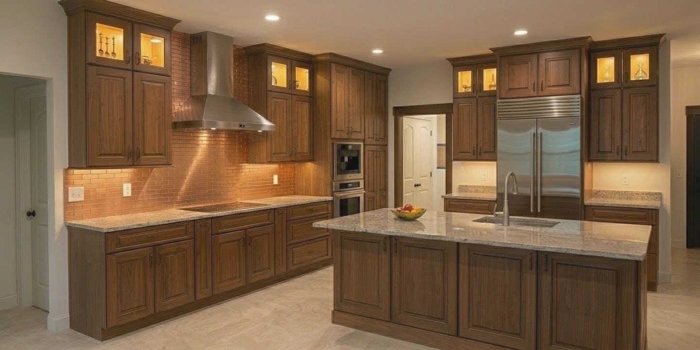 Open plan kitchen remodel with large island